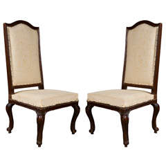 Pair of Italian Walnut Chairs, circa 1750 5