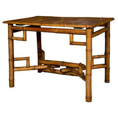 Antique English Bamboo Writing Table, C. 1880