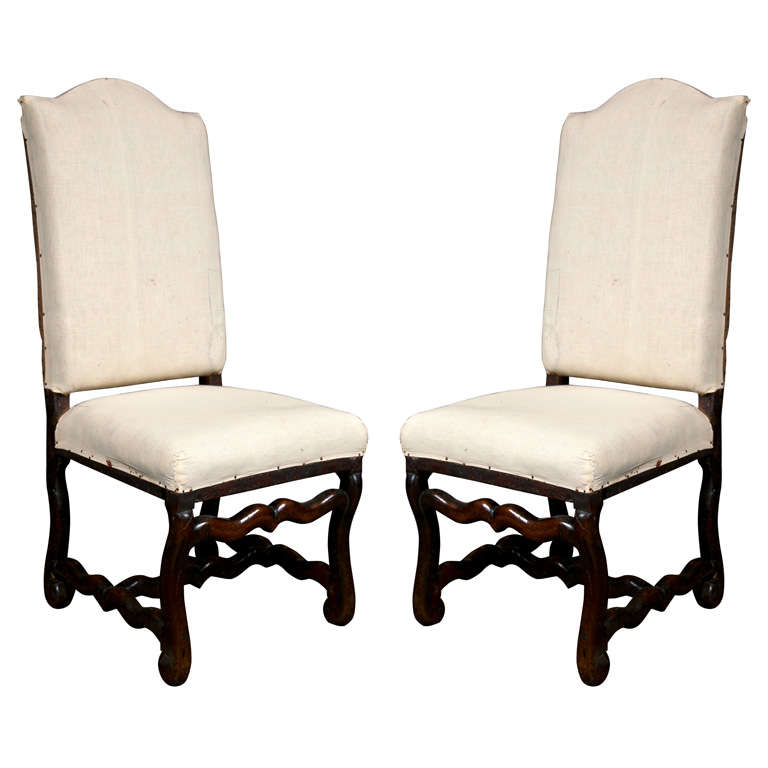 Pair of French Walnut Chairs, circa 1720 For Sale