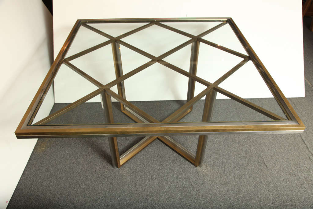 1970's Brass and Chrome Center / Dining Table 2