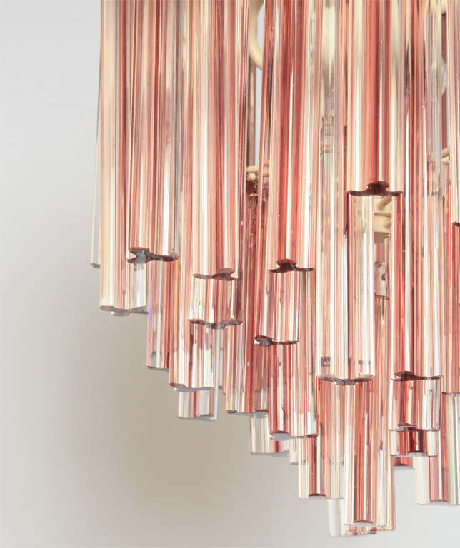 Chandelier or ceiling light designed and executed by Venini, Murano (Italy). 