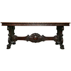 Italian Carved Library Table