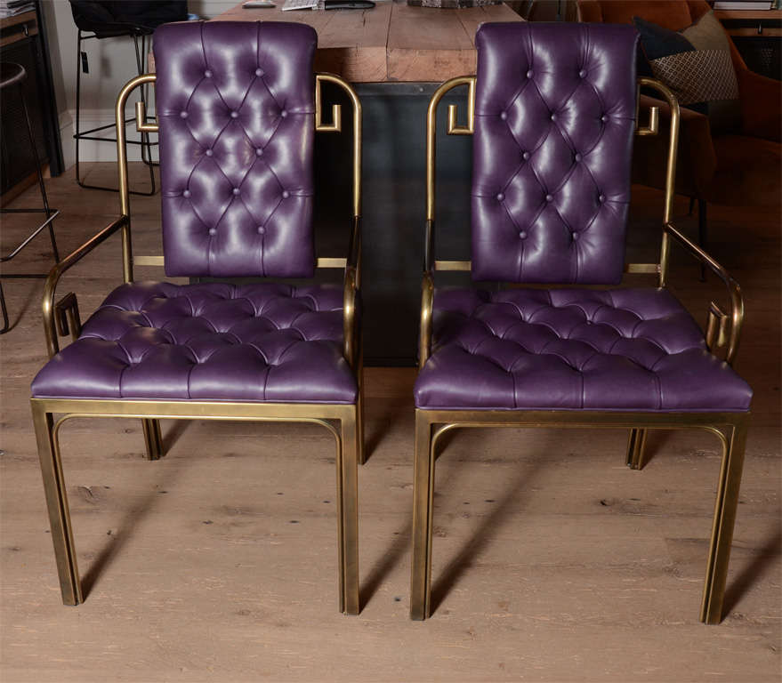 Set of six Mastercraft Greek Key chairs