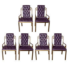 Set of six Mastercraft Greek Key chairs
