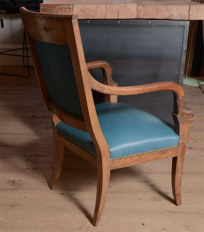 19th Century Mid Century Directoire Chairs in Mahogany For Sale