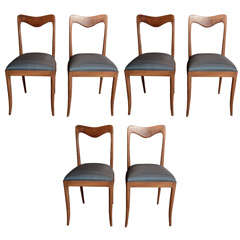 Set of Six Italian 1950s Sculptural Dining Chairs 9