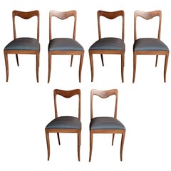 Set of Six Italian 1950s Sculptural Dining Chairs