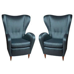 Stunning Pair of Italian Wing Chairs 6