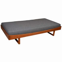 Borge Mogensen Teak Daybed with Gray Flannel Fabric