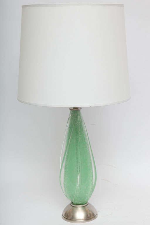 A pair of 1950s Italian art glass table lamps by Seguso.