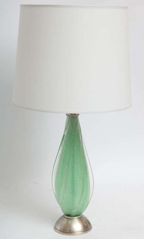 Pair of 1950s Italian Art Glass Table Lamps by Seguso In Excellent Condition In New York, NY