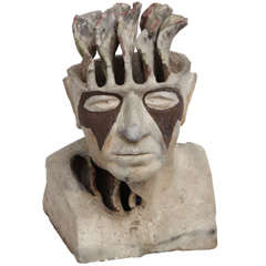 1960s Abstract Modernist Ceramic Sculpture Signed EW 5
