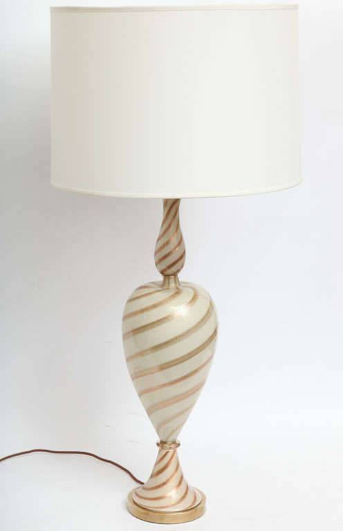 Italian Seguso Table Lamp Mid Century Modern Murano Art Glass Italy 1950's For Sale