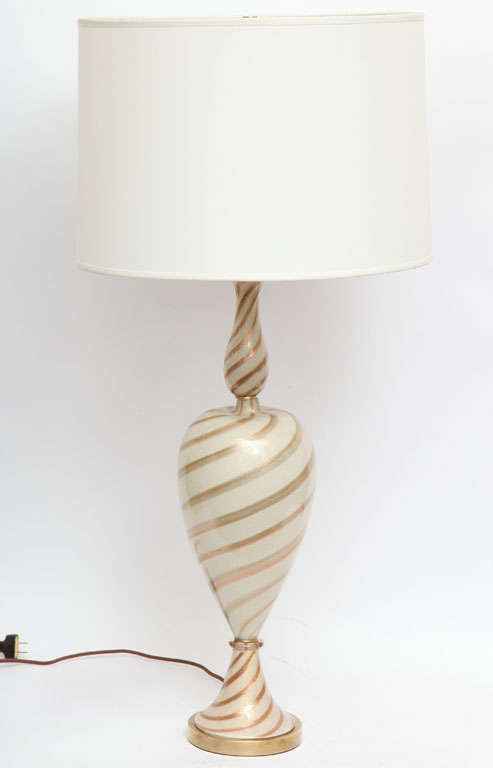 Seguso Table Lamp Mid Century Modern Murano Art Glass Italy 1950's For Sale 1