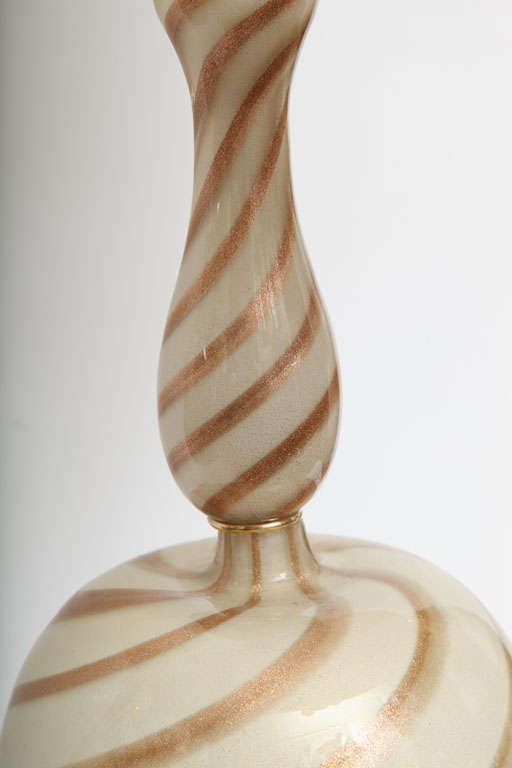 Seguso Table Lamp Mid Century Modern Murano Art Glass Italy 1950's For Sale 2