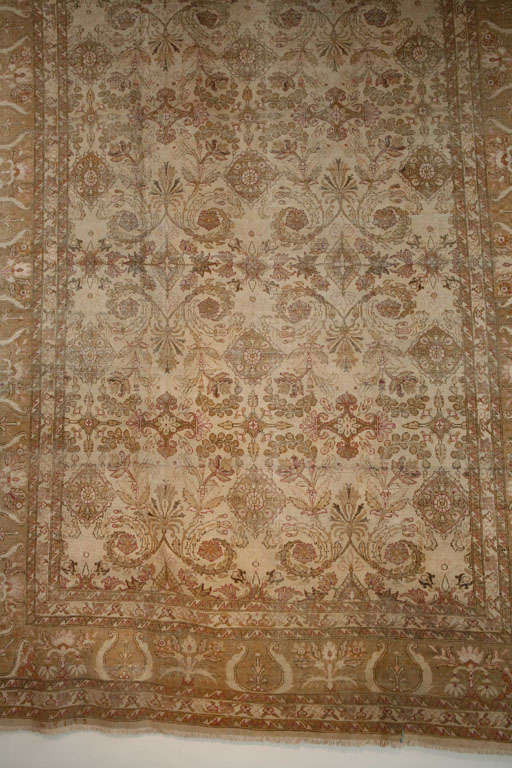 Antique Indian Agra Rug In Good Condition For Sale In West Hollywood, CA