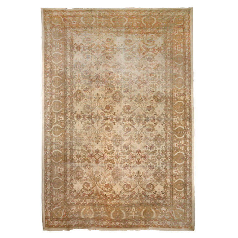 Antique Indian Agra Rug For Sale