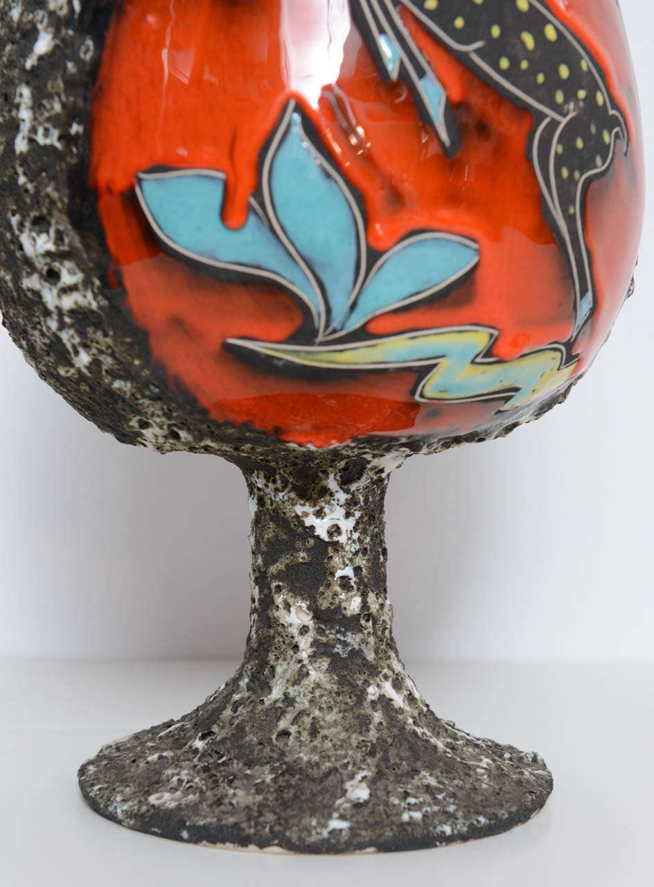 Mid-20th Century 1960s Pugi Signed French Ceramic Chalice For Sale