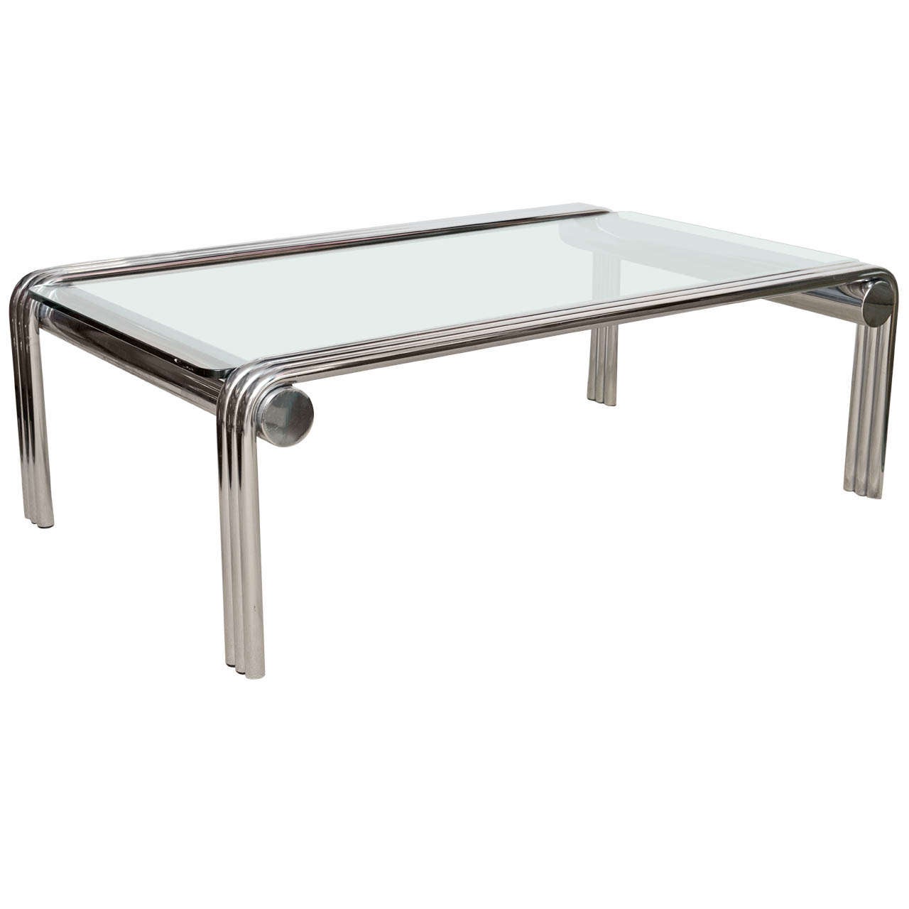 MidCentury Tubular Chrome and Glass Coffee Table at 1stDibs tubular