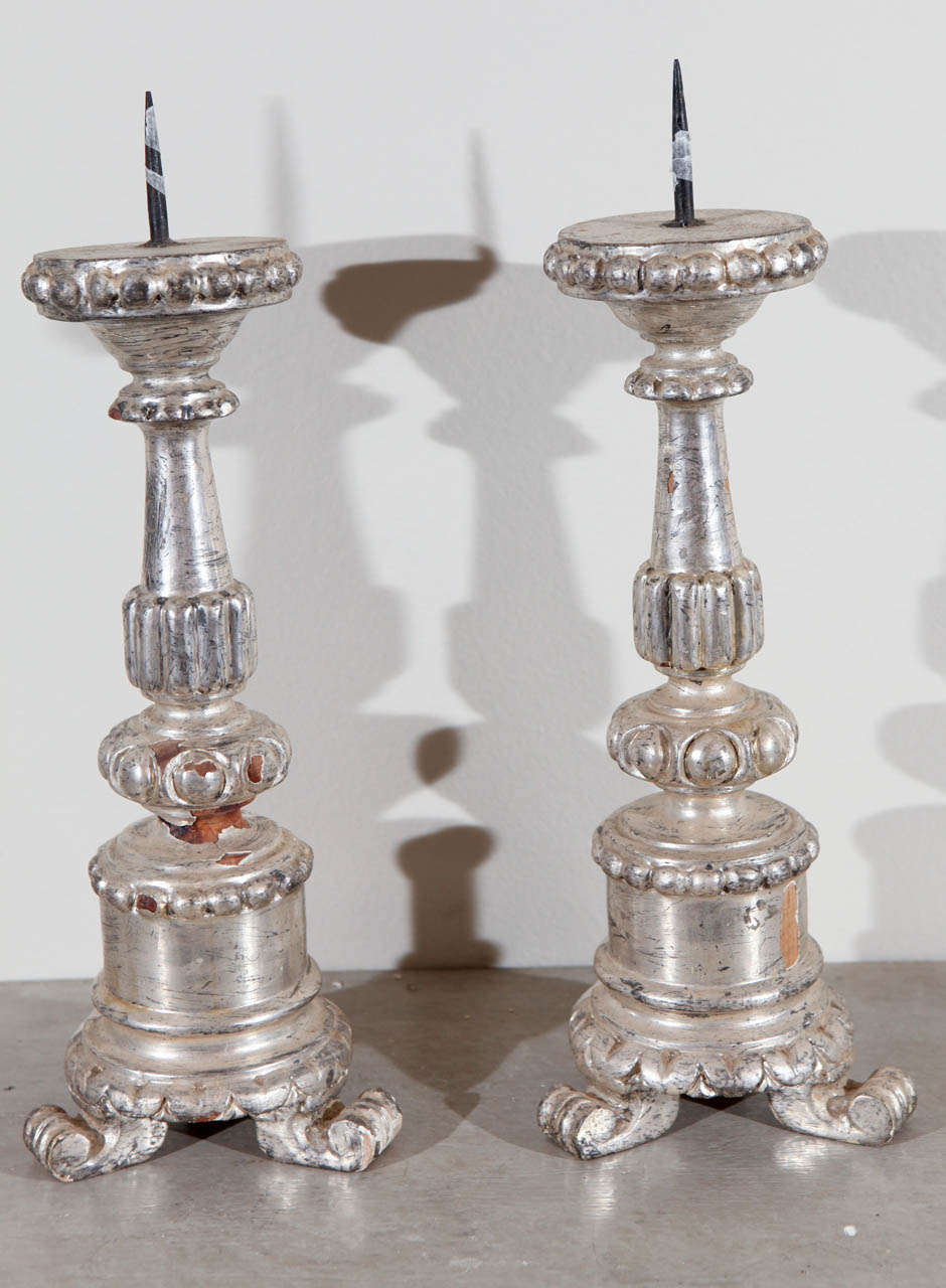 Pair of Small Baroque Candlesticks