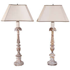 Pair of 19th Century French Candlestick Lamps