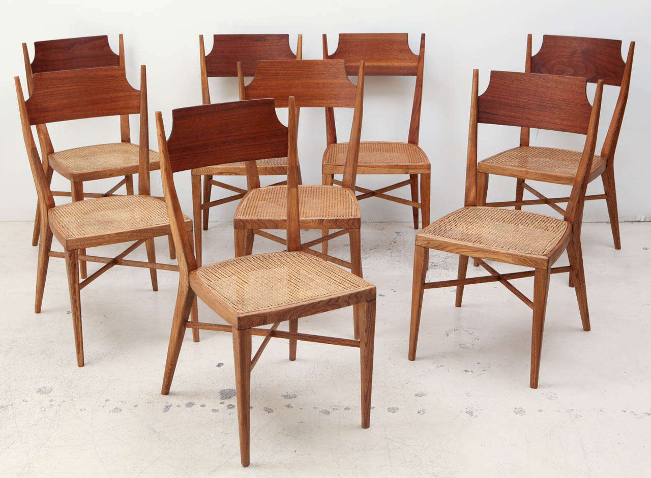 Mid-Century Modern Set of 8 Mid-Century Caned Chairs by Paul McCobb for Calvin
