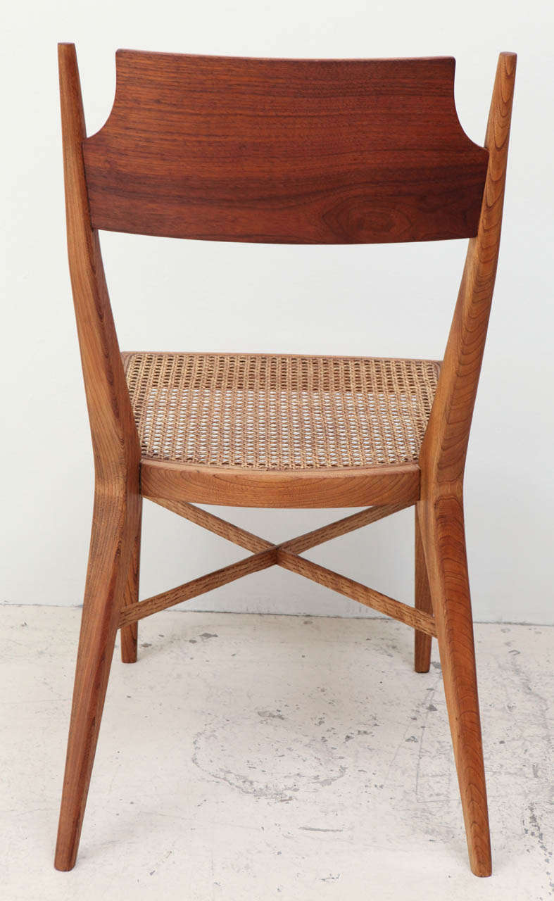 Wood Set of 8 Mid-Century Caned Chairs by Paul McCobb for Calvin