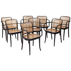 Set of 4 Ebonized Bentwood Dining Chairs by Stendig