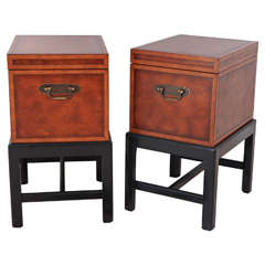 Pair of Decorator Hinged Boxes on Stands by Maitland Smith