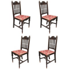 Set of Four Antique Oak Chairs