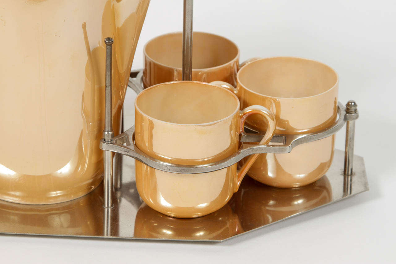 Vintage Luster Coffee Set In Excellent Condition In Pasadena, CA