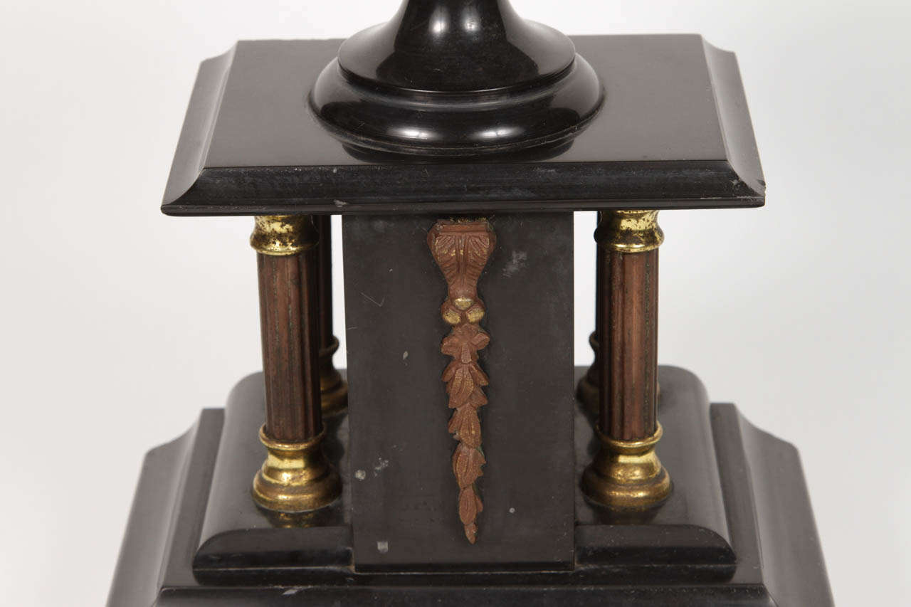 20th Century Pair of Marble and Metal Pedestal Stands