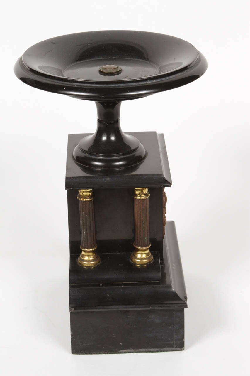 Pair of Marble and Metal Pedestal Stands 2