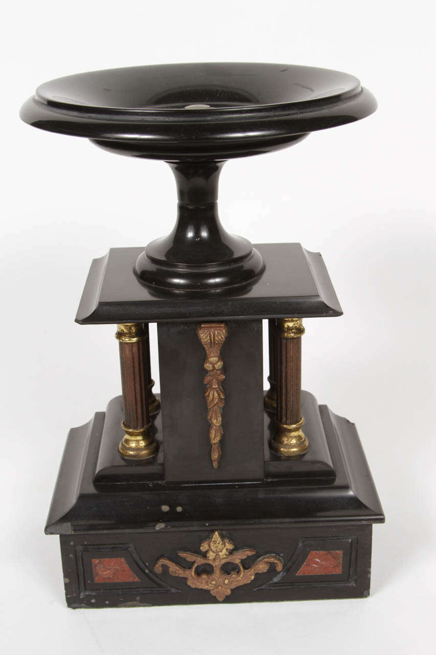 Pair of Marble and Metal Pedestal Stands 3