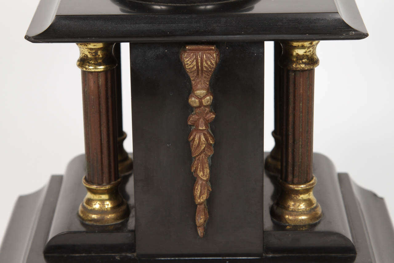 Pair of Marble and Metal Pedestal Stands 4