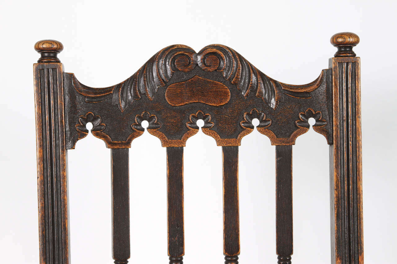 Set of Four Antique Oak Chairs For Sale at 1stdibs