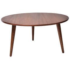 Hans Wegner Teak & Oak 3-legged Round-top Coffee Table