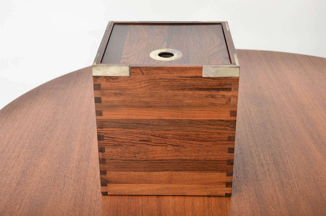 Nissen Rosewood & Silvered Metal Tray & Ice Bucket.  Holiday Perfect. For Sale 1