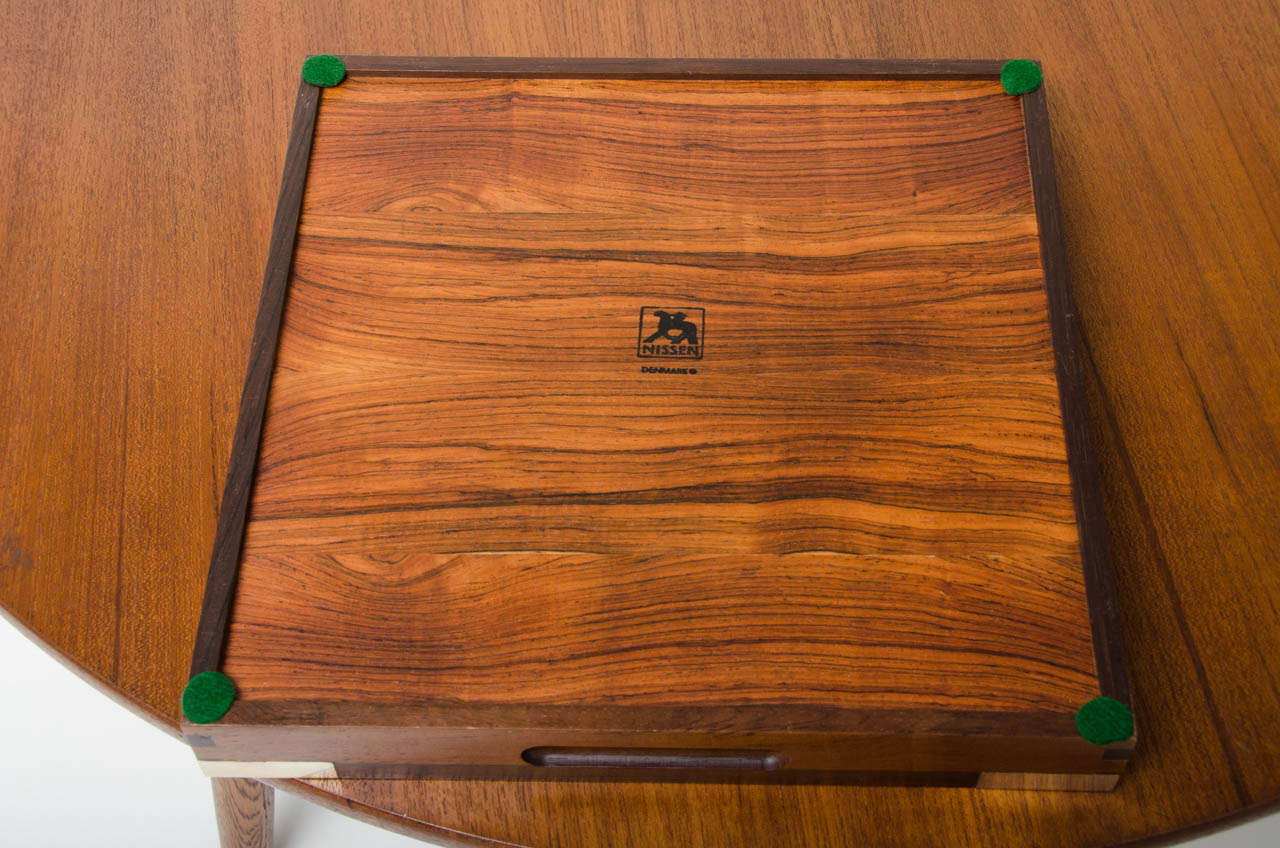 Nissen Rosewood & Silvered Metal Tray & Ice Bucket.  Holiday Perfect. For Sale 4