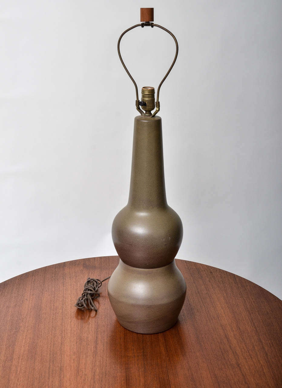 Marshall Studios Stacked Dark Brown Glaze Lamp