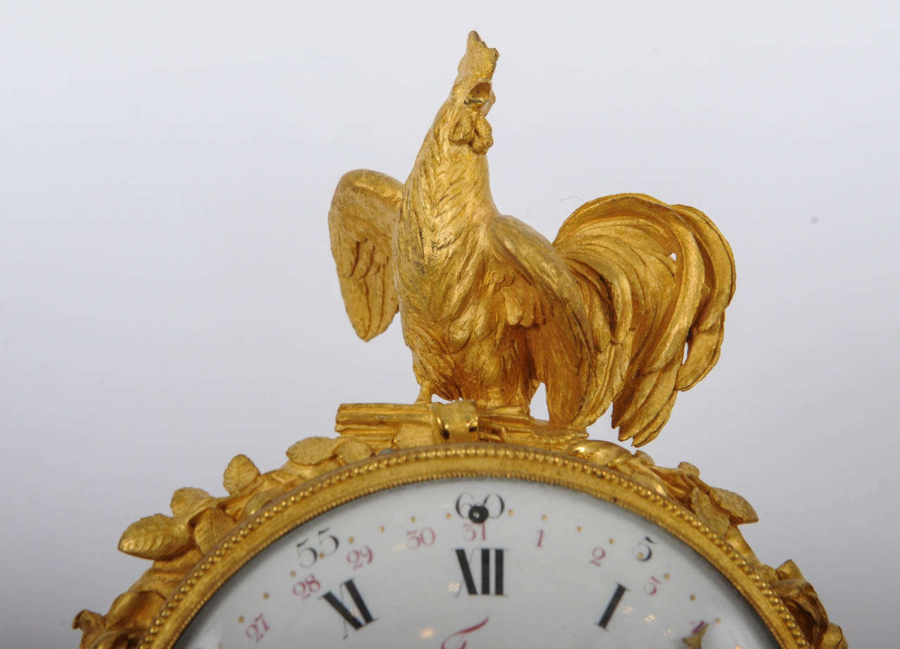 A French Louis XVI ormolu and marble sculptural mantel clock, circa 1770 In Good Condition In Amsterdam, Noord Holland