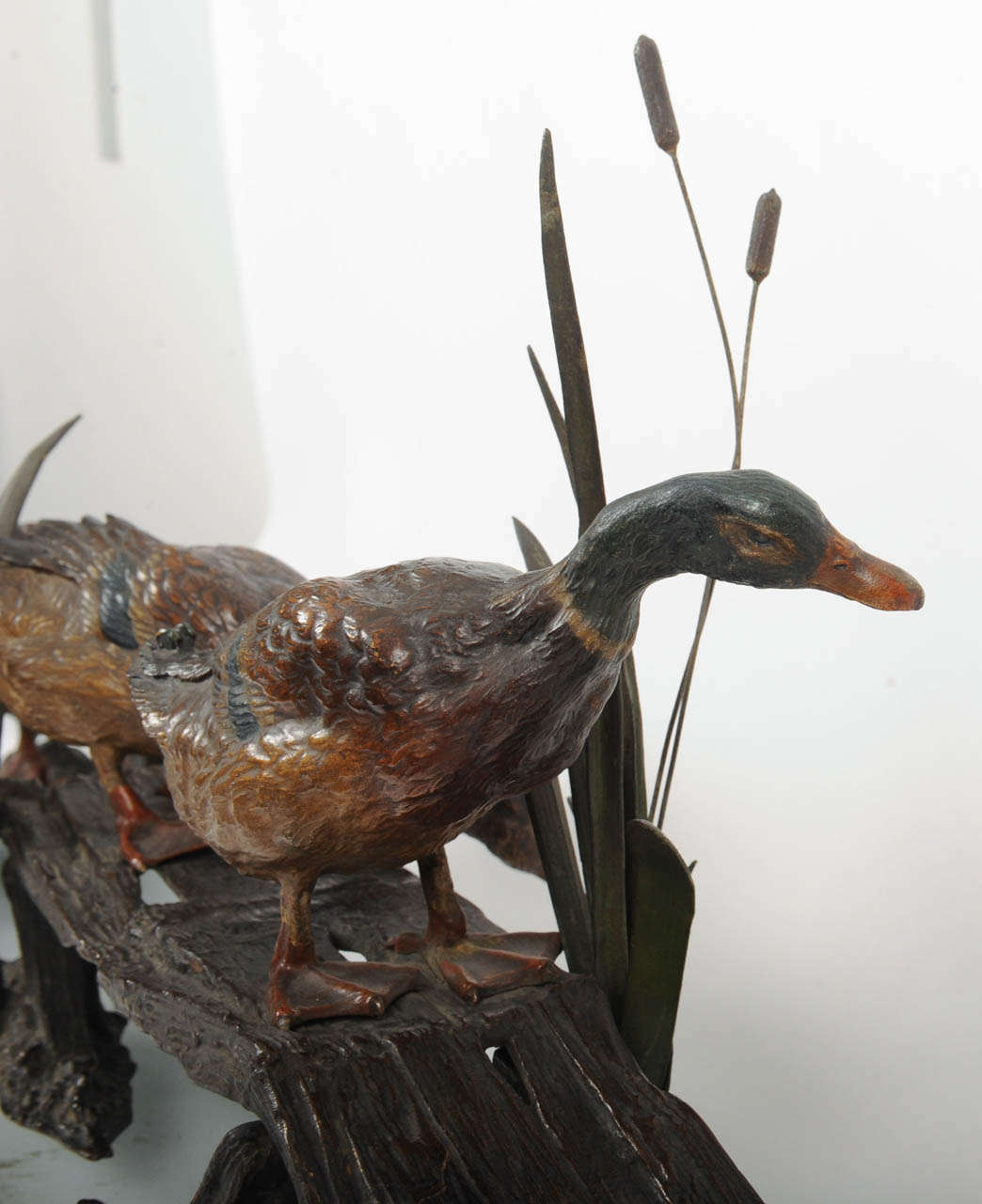 A large Vienna cold patinated bronze model of ducks, circa 1900 1