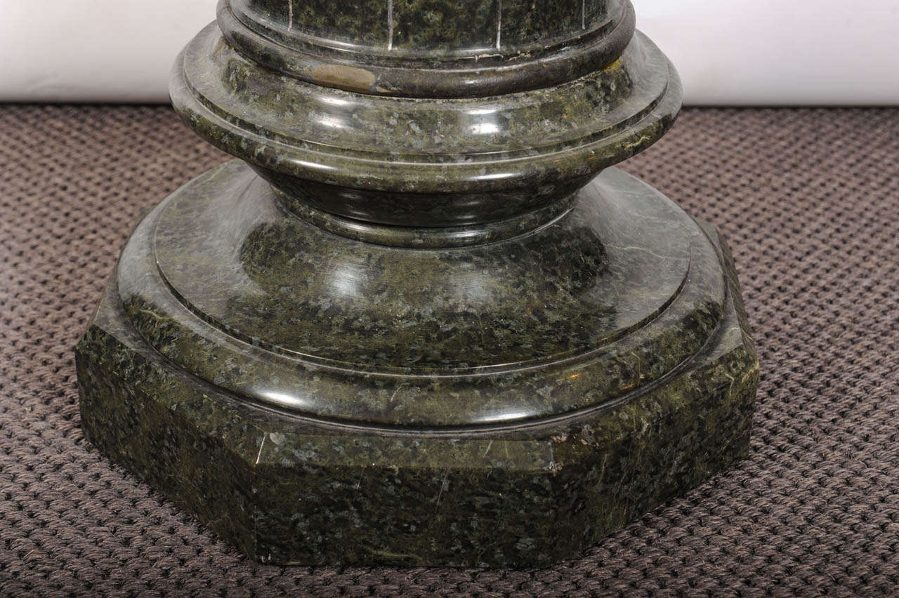 French Green Marble Turned Pedestal, circa 1880 For Sale