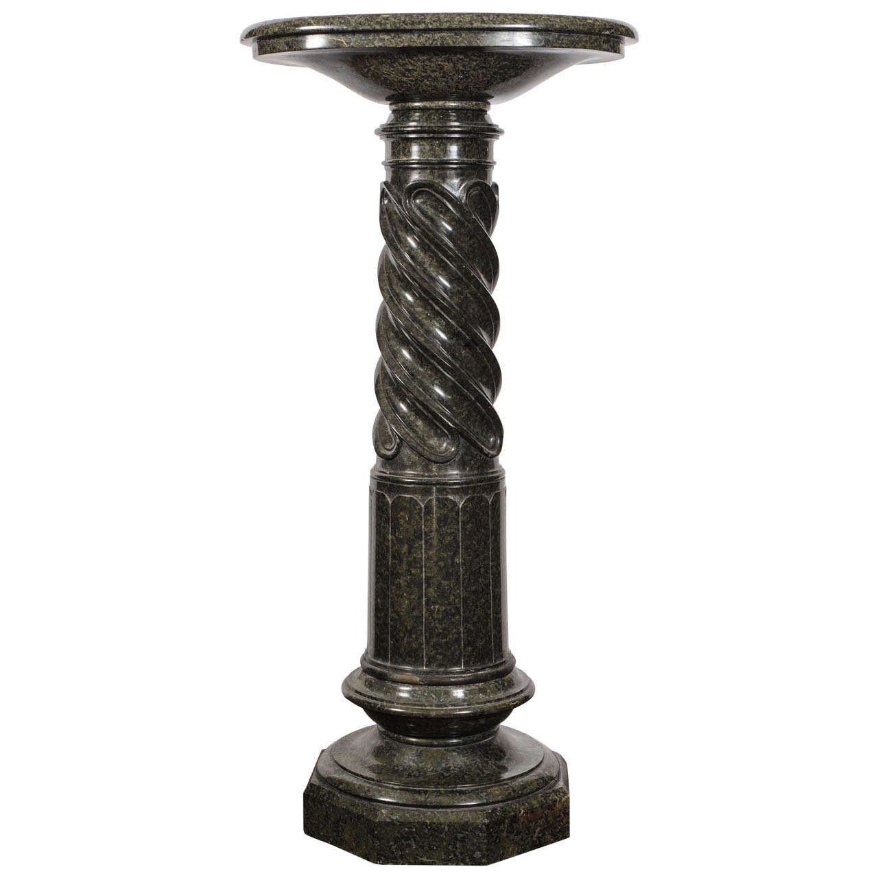 Green Marble Turned Pedestal, circa 1880 For Sale