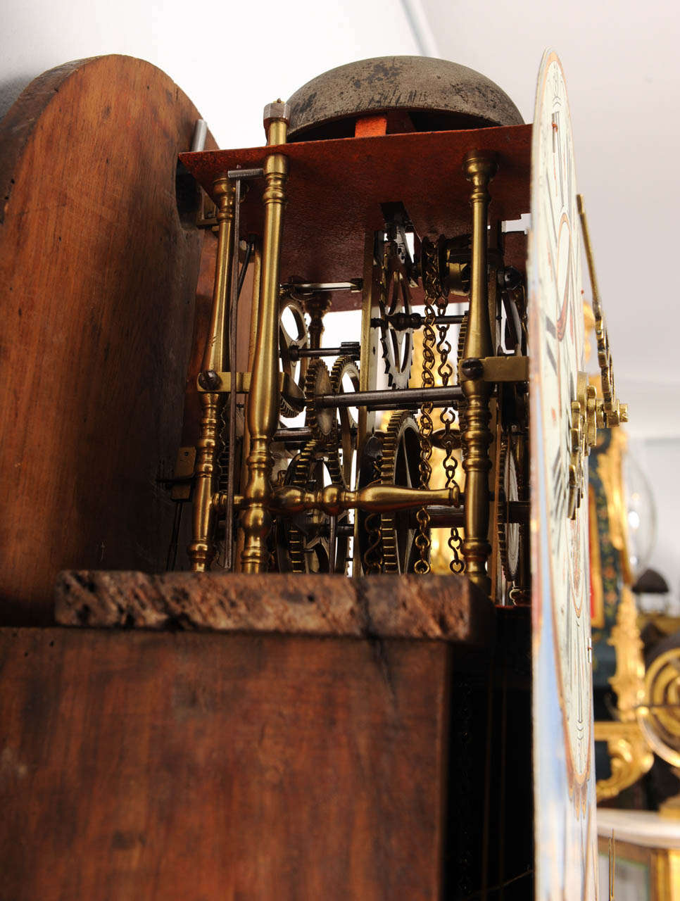 A Very Unusual Dutch Frisian Oak Animated 3/4 So-Called 'Staartklok', Circa 1800 For Sale 3