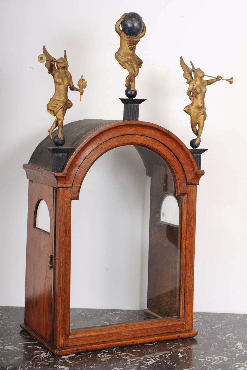 A Very Unusual Dutch Frisian Oak Animated 3/4 So-Called 'Staartklok', Circa 1800 For Sale 4