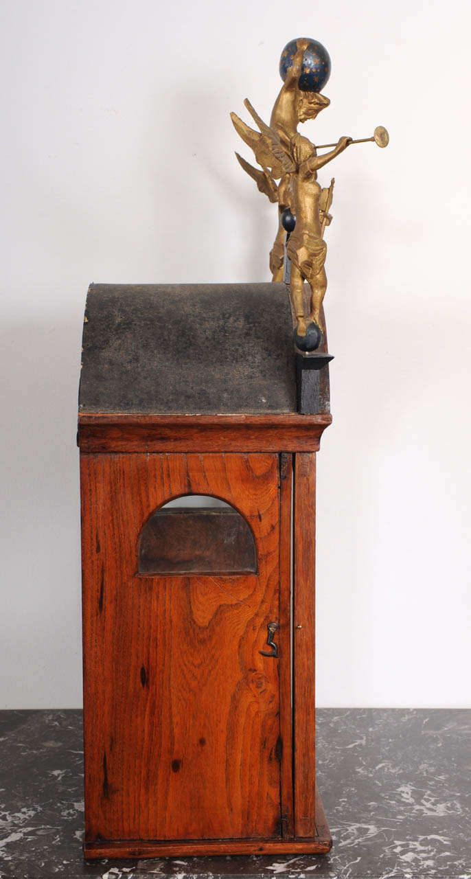 A Very Unusual Dutch Frisian Oak Animated 3/4 So-Called 'Staartklok', Circa 1800 For Sale 5