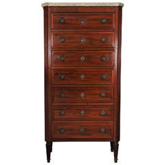 A french Louis XVI mahogany semanier, circa 1780