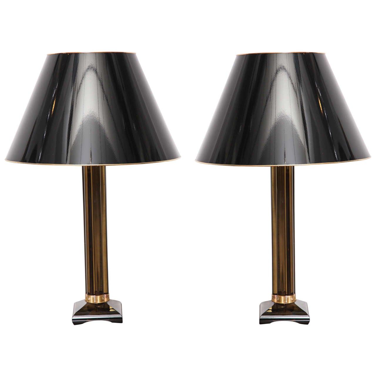 Pair of Deco Murano Table Lamps