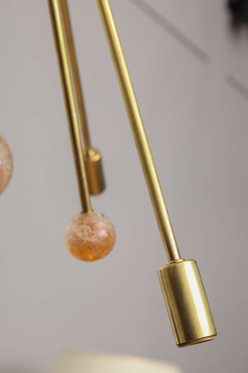 Rare Brass and Amber Murano Glass 